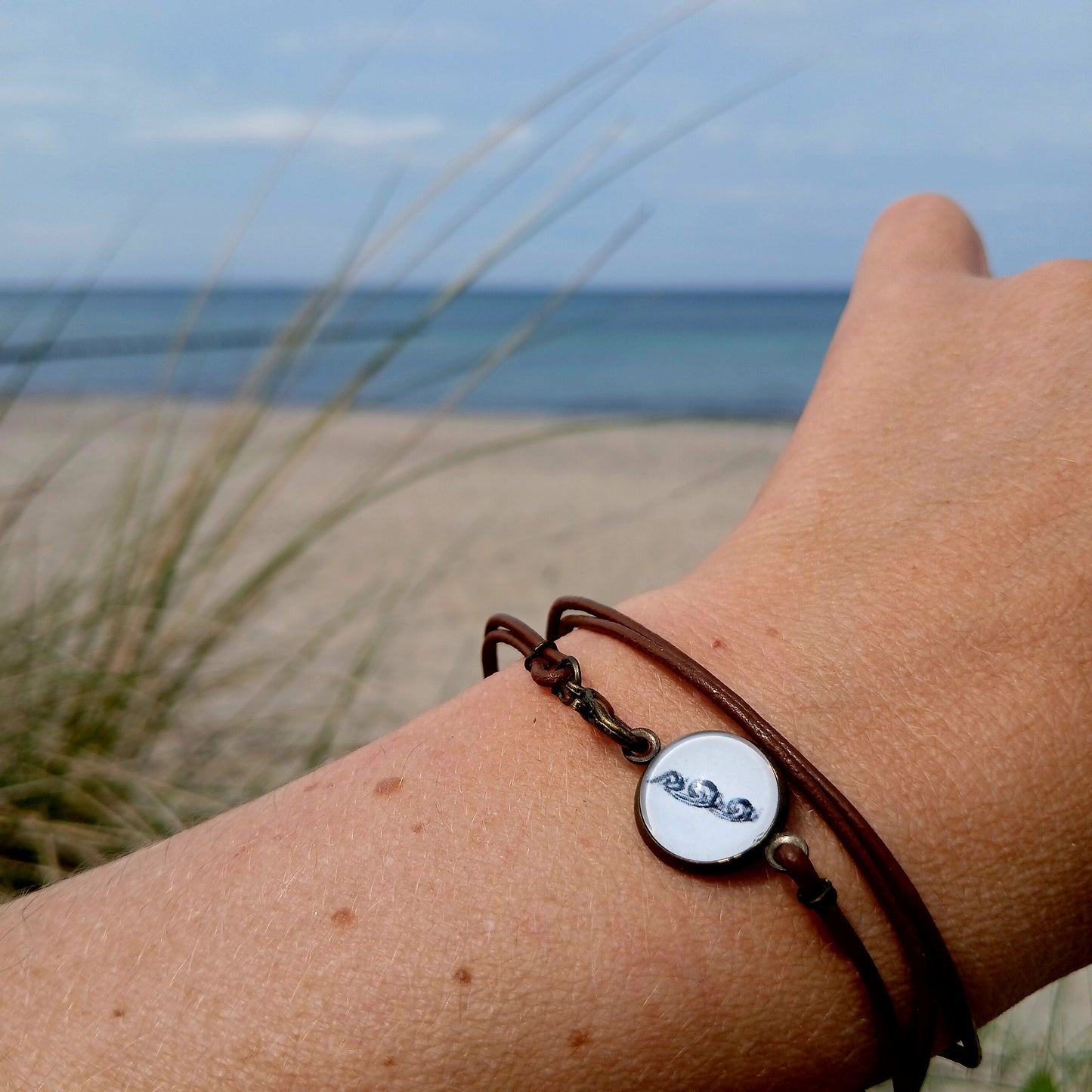 Armband Cabochon "Welle" bronze