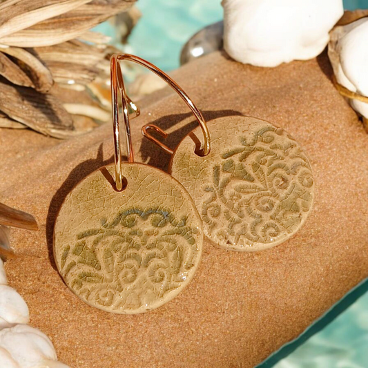 Ohrhänger Keramik flaschengrün