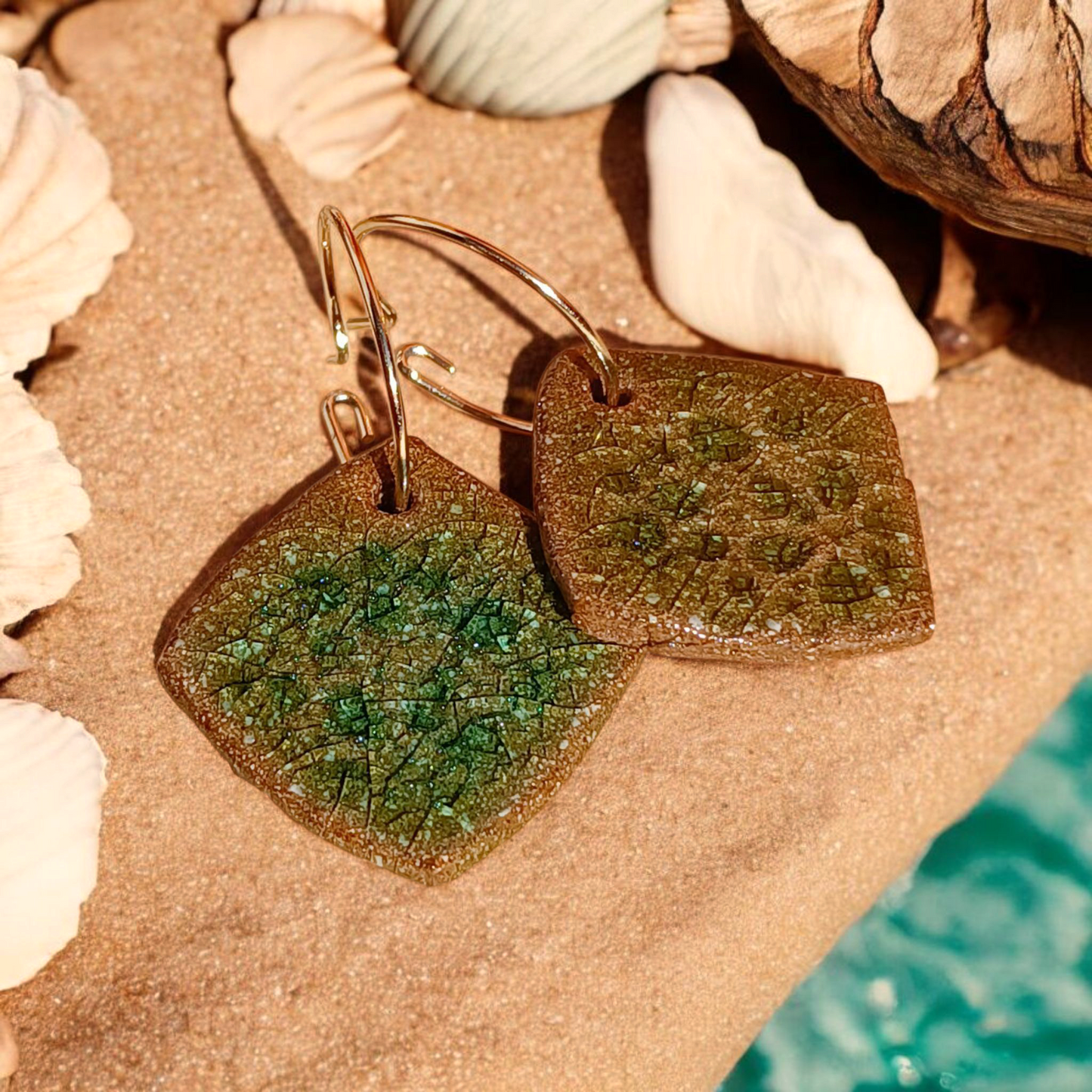 Ohrhänger Keramik kristalltürkis