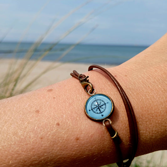 Armband Cabochon "Kompass" bronze