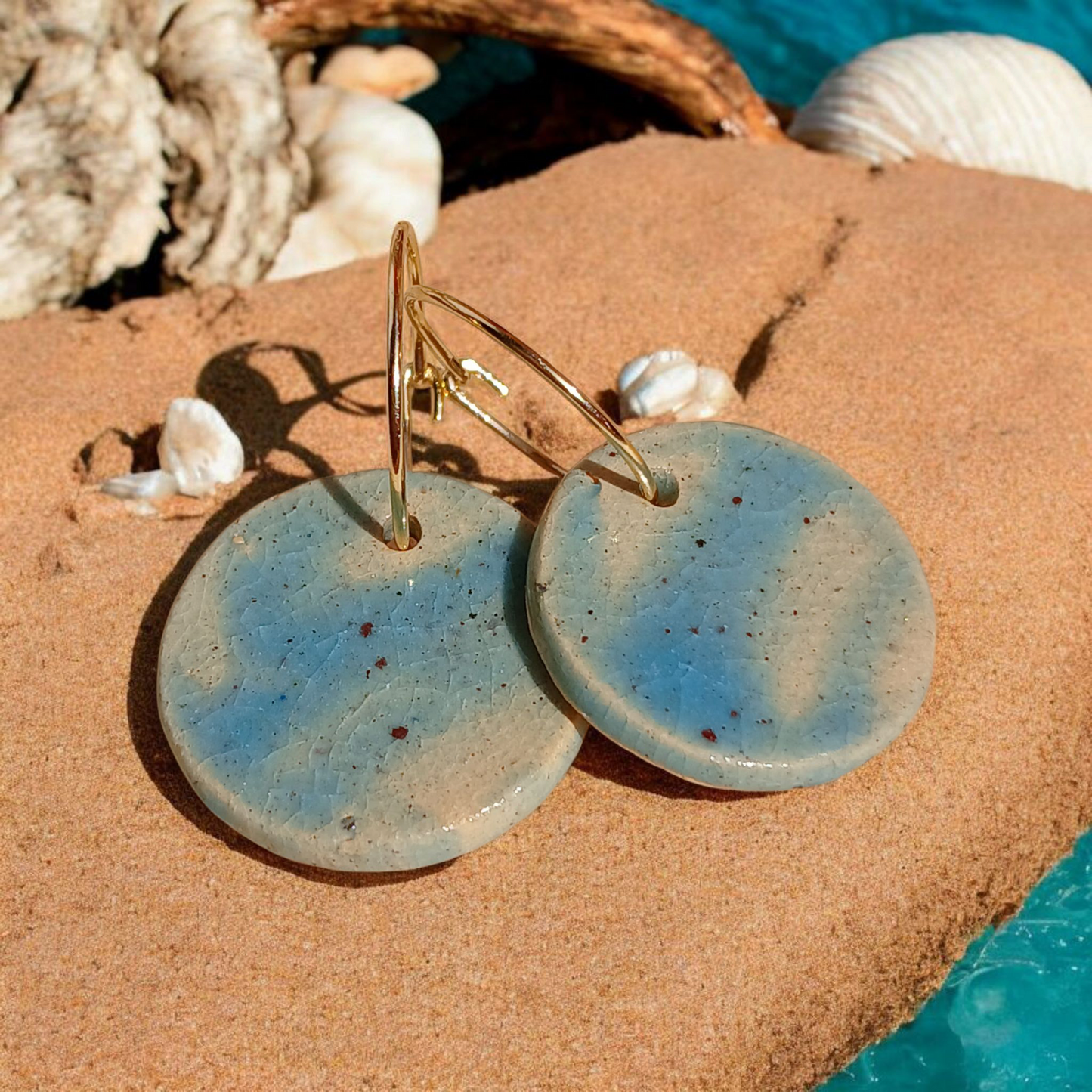 Ohrhänger Keramik türkis