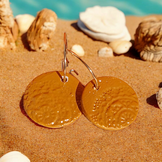 Ohrhänger Keramik goldfarben