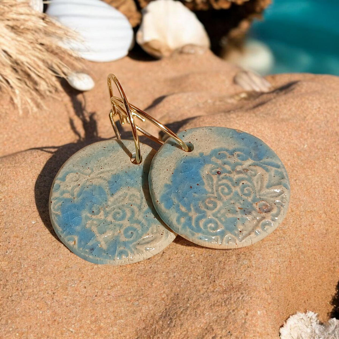 Ohrhänger Keramik türkis