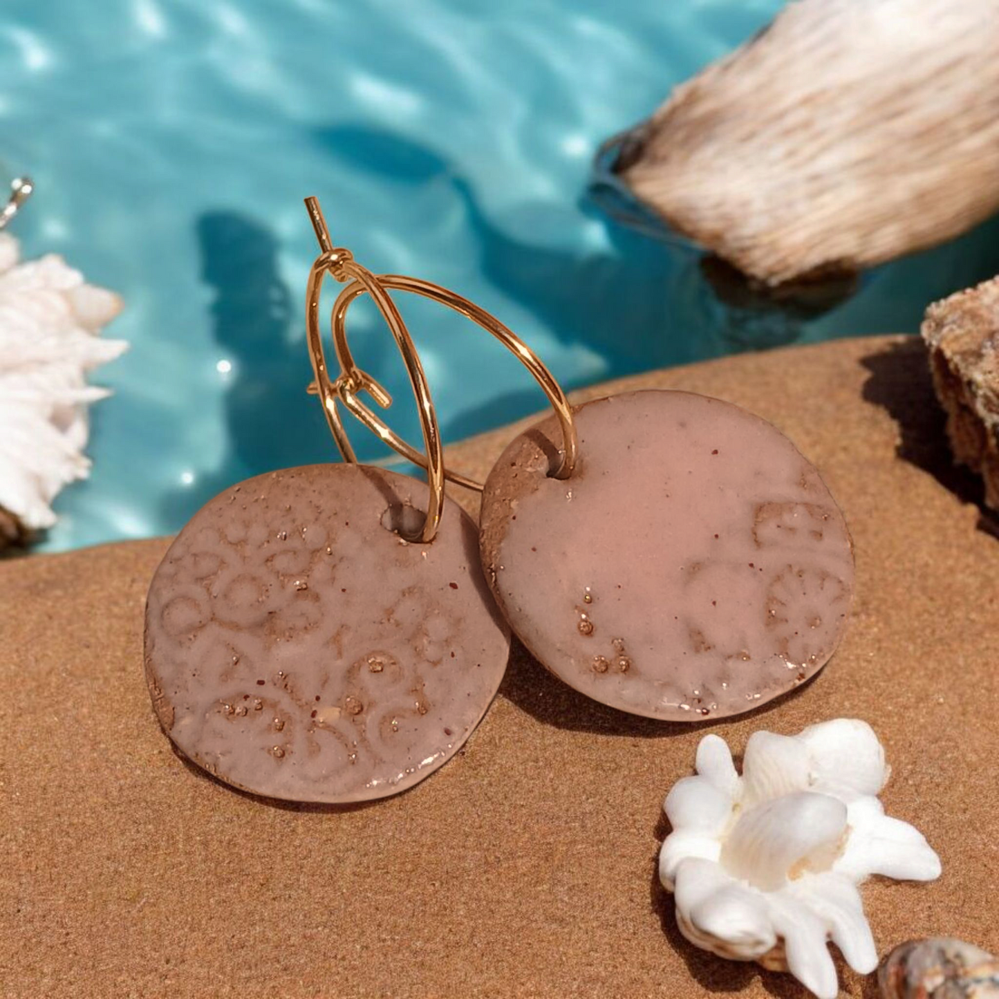 Ohrhänger Keramik rosa