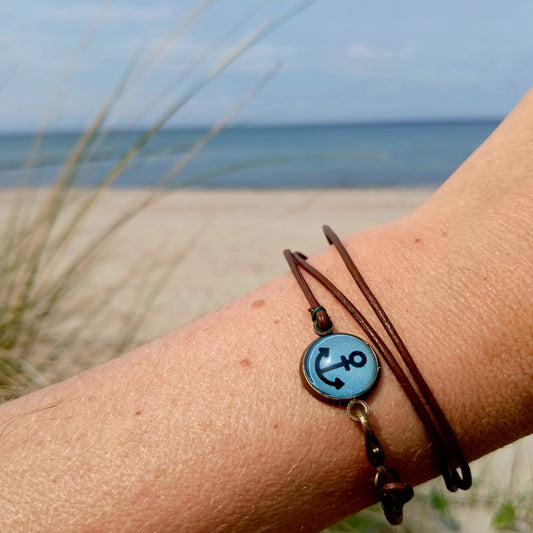 Armband Cabochon "Anker" bronze