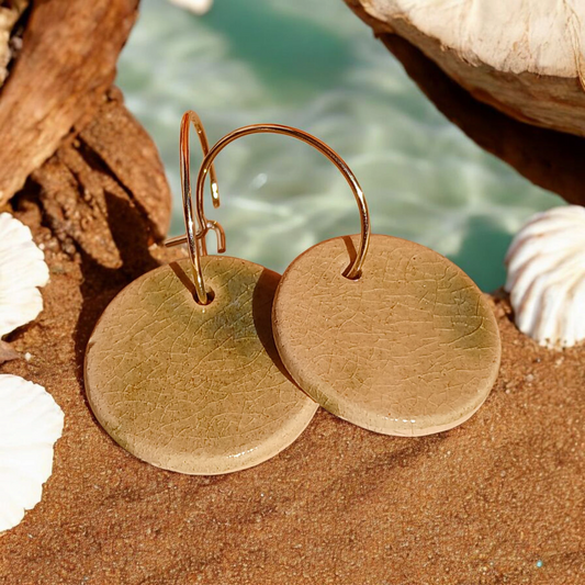 Ohrhänger Keramik flaschengrün