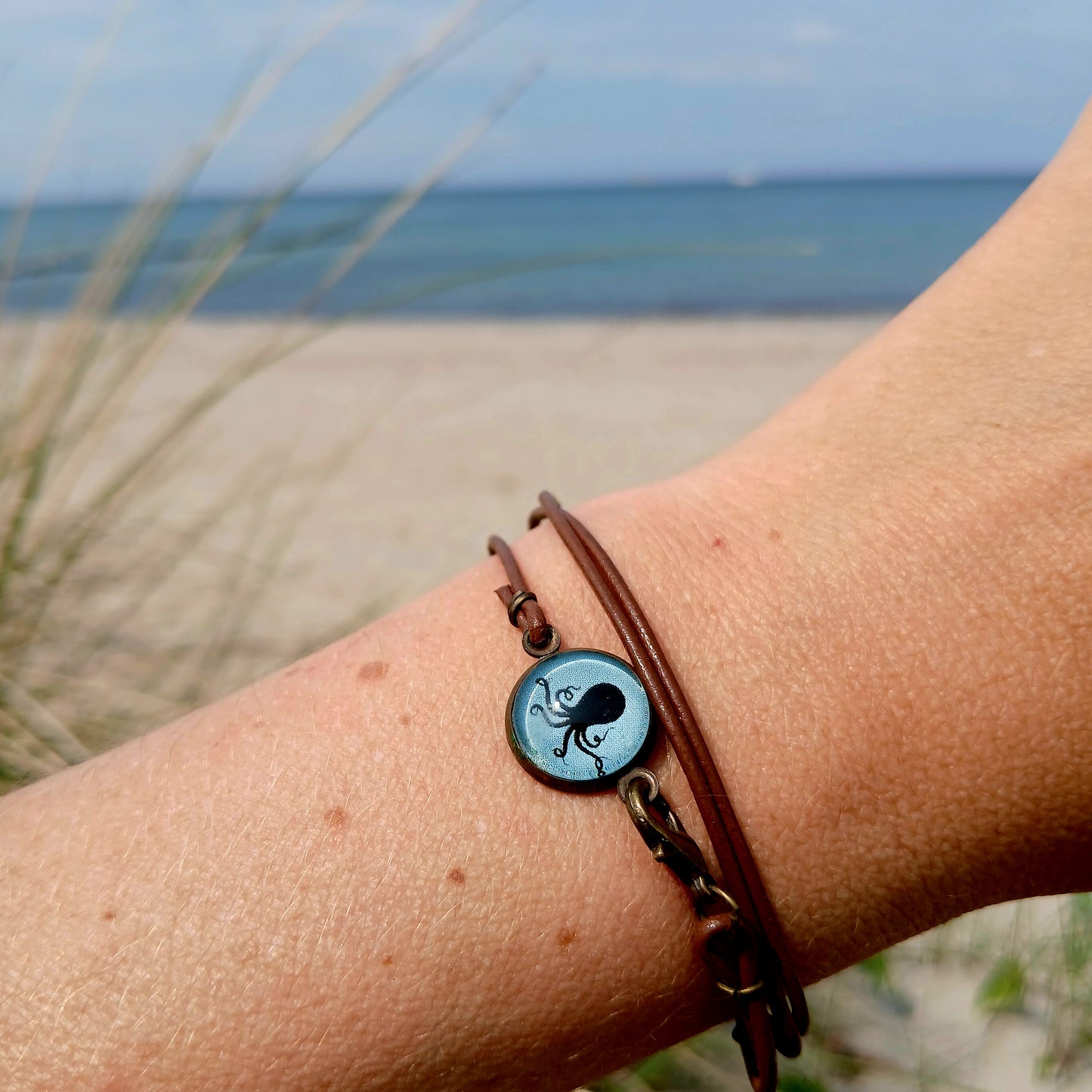 Armband Cabochon "Krake" bronze