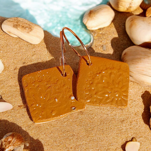 Ohrhänger Keramik goldfarben