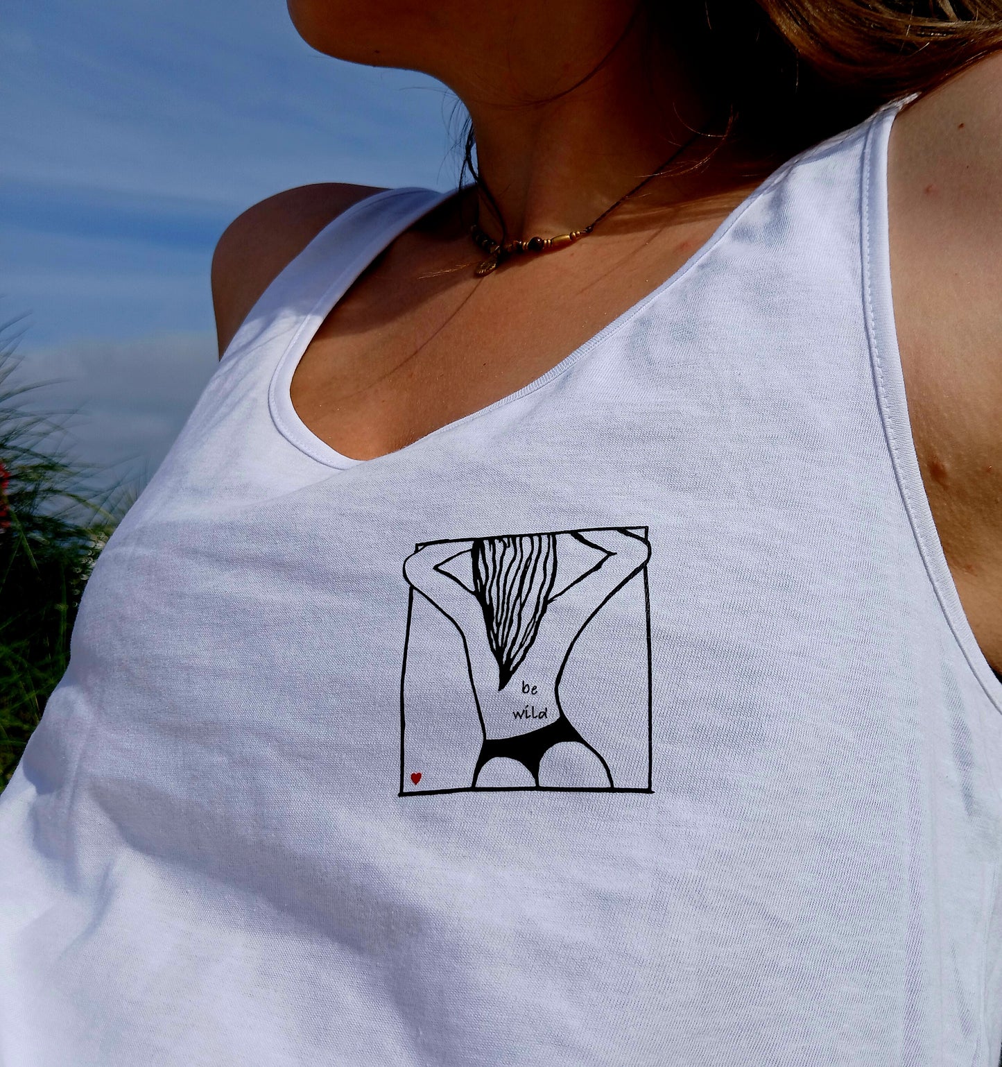 Tanktop BE WILD weiss